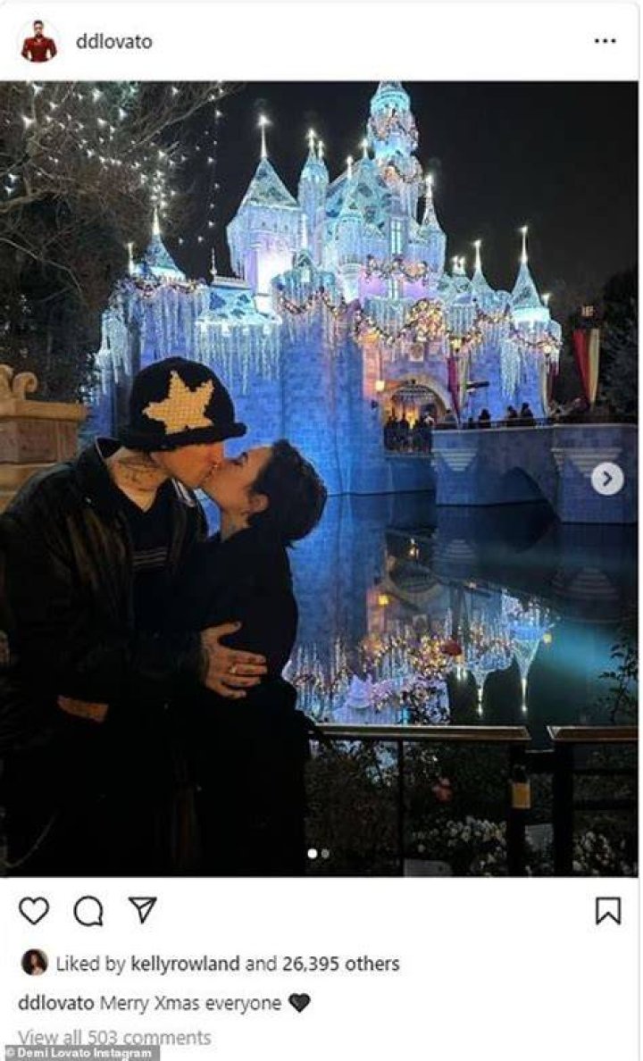 
Demi Lovato Shares Sweet Kiss with Boyfriend Jutes at Disneyland on Christmas Eve: ‘Love U So Much’ 