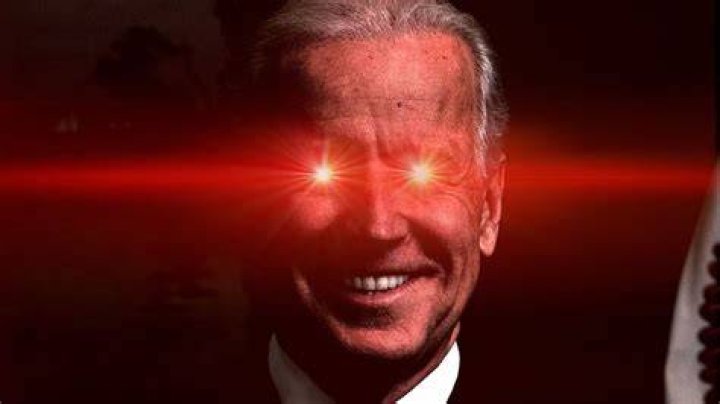 
Joe Biden 2024 campaign store selling Dark Brandon shirts with laser eyes 