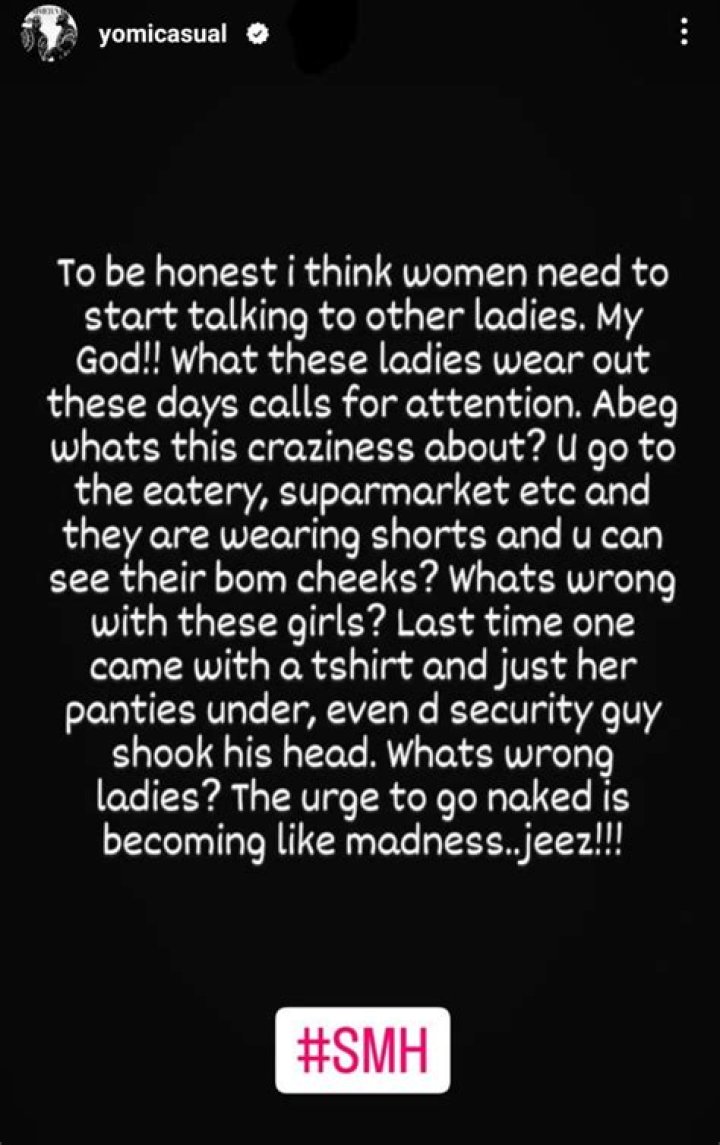 
The Urge To Go Naked Among Ladies Is Becoming Like Madness – Yomi Casual Laments 