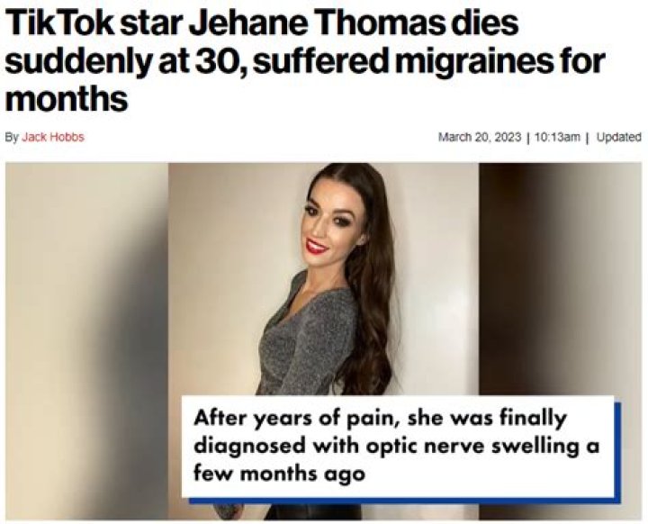 TikTok Star Jehane Thomas Dies at 30, Days After Revealing Struggle with Migraines
