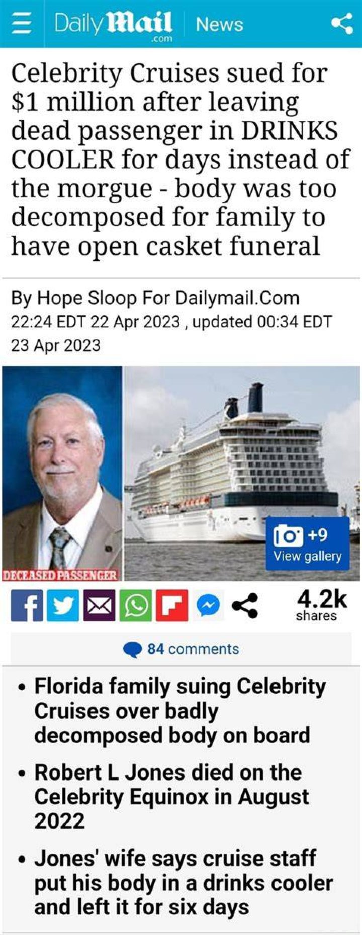 
What happened to Robert Jones? Details of Celebrity Cruises dead body lawsuit explored 