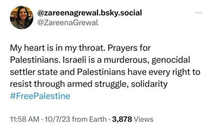 Who is Zareena Grewal? Yale professor supports Hamas on Twitter
